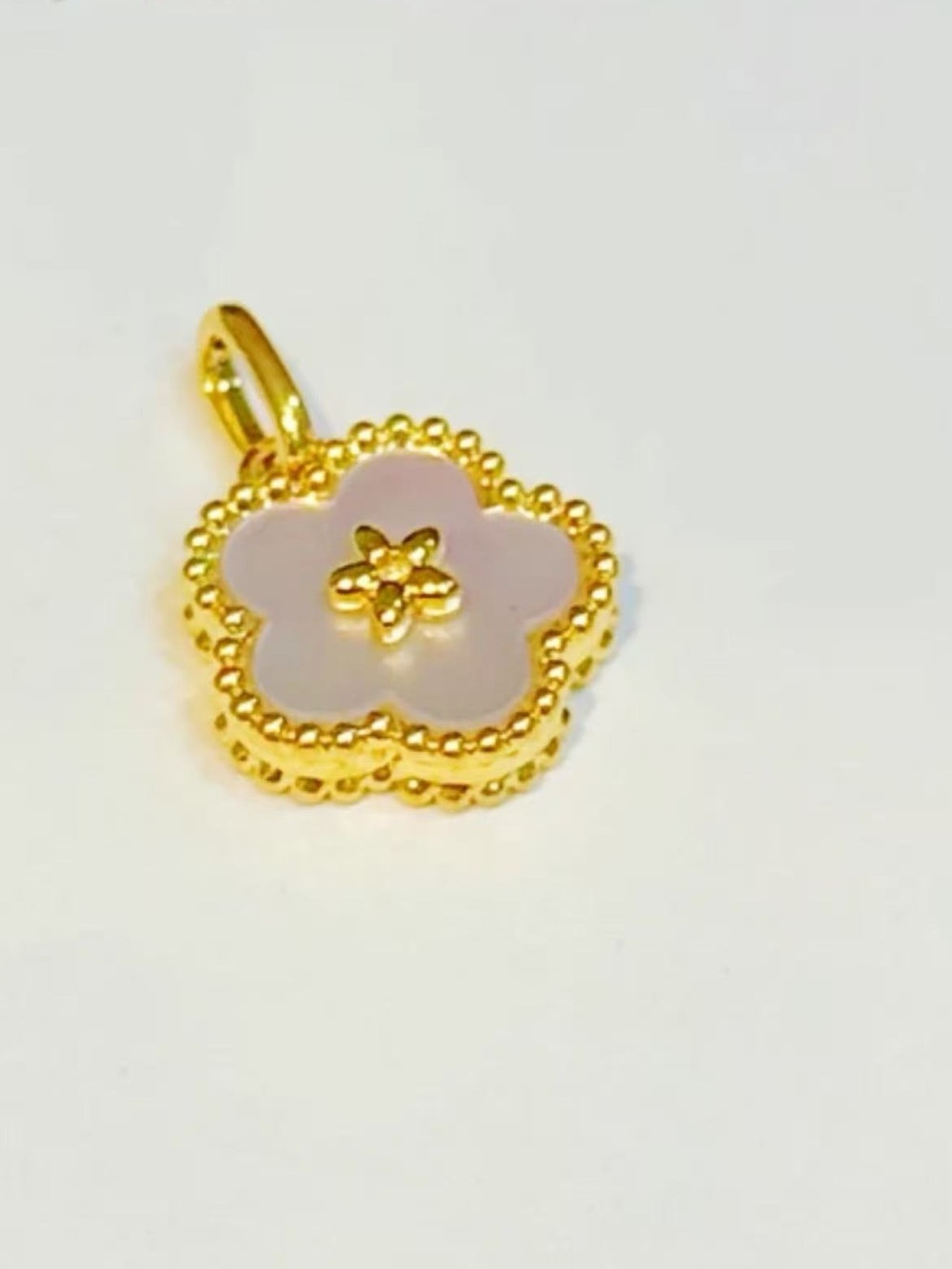 18K Gold Petal Star Flower Charm Pendant - Women Necklace Charms